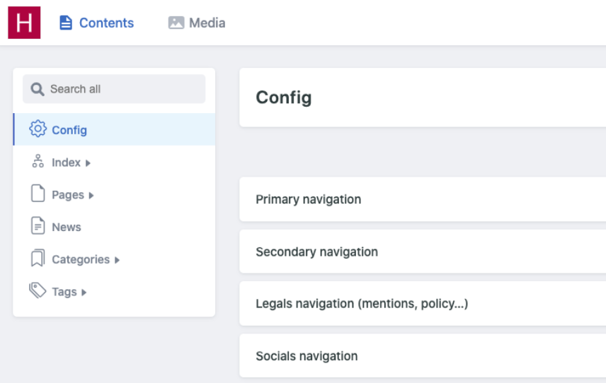 screenshot of Hugolify admin